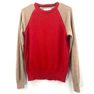 Banana Republic Heritage Men's Sweater, Red & Tan, Sz. S Preppy Collegiate Money
